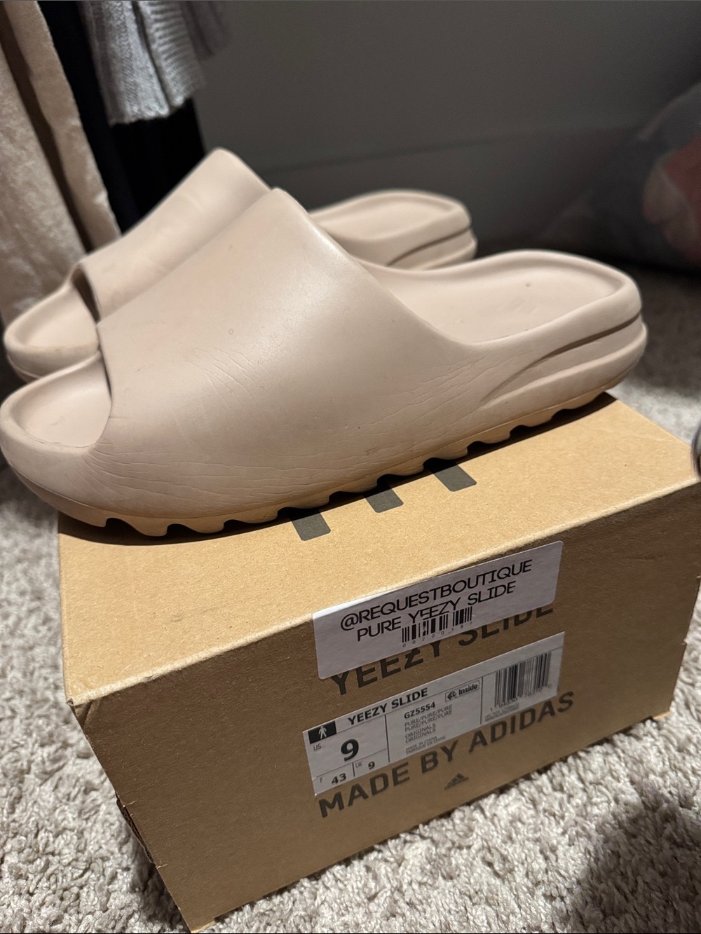 adidas Women's Slides in Light Beige